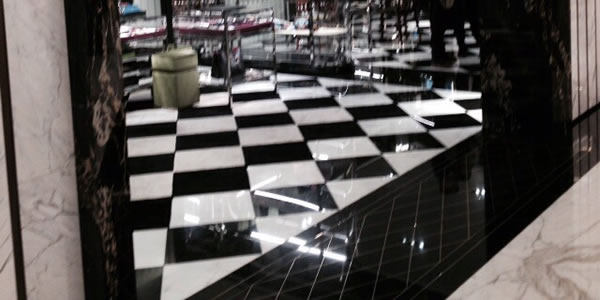 Geometric design hallway