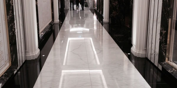 Geometric design hallway