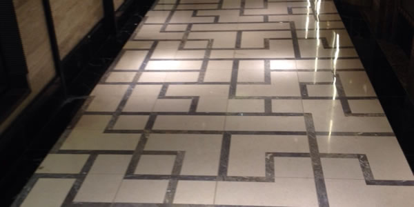 Geometric design hallway