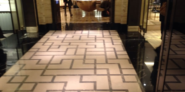 Geometric design hallway
