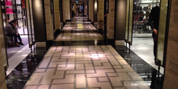 Geometric design hallway