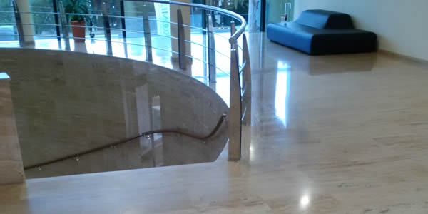 Travertine office reception