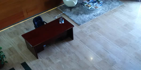 Travertine office reception