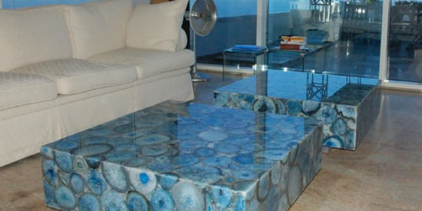 Blue Agate semi precious stone