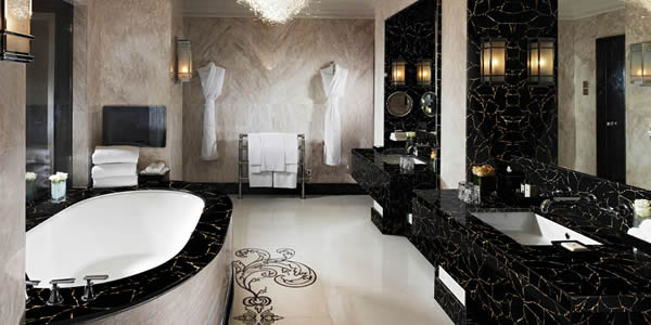 Obsidian With Gold Bathroom